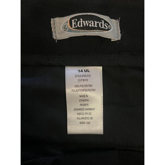 Edwards Pants Womens 14 Black Uniform Dress Slacks Flat Front Work 8793-010 - Picture 9 of 10